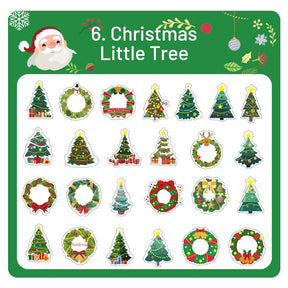 Christmas Gold Foil Seal Stickers - Tree, Wreath, Santa Claus, Poster, Greetings sku-6