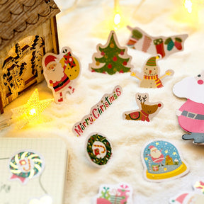 Christmas Gold Foil Stickers - Santa Claus, Gingerbread Man, Snowman b