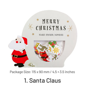 Christmas Gold Foil Stickers - Santa Claus, Gingerbread Man, Snowman sku-1