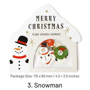 Christmas Gold Foil Stickers - Santa Claus, Gingerbread Man, Snowman sku-3