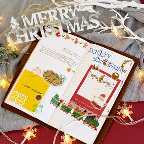 Christmas Gold Foil Washi Sticker Sheets - Trees, Santa Claus b2