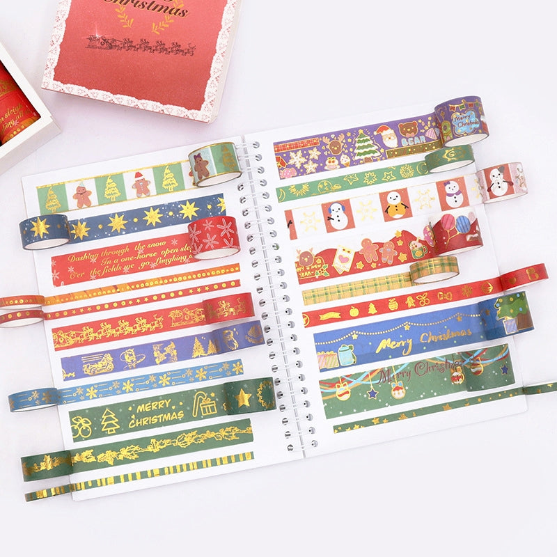 Christmas Hot Stamping Gold Washi Tape Set (20 Rolls) b4