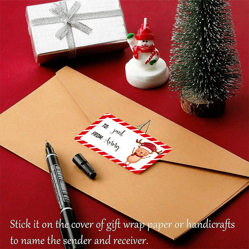 500 Etichette Adesive Natalizie - Stickers Festivi Per Regali, Biglietti E Decorazioni, Motivi Babbo Natale E Alberi