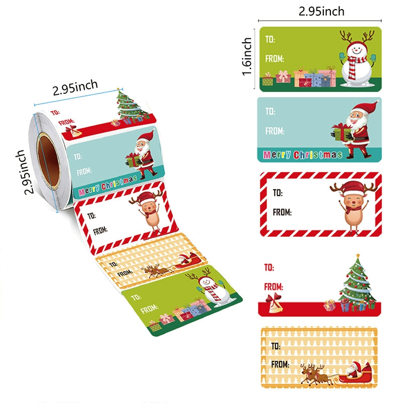 Christmas Label Stickers - 500 Pcs c2