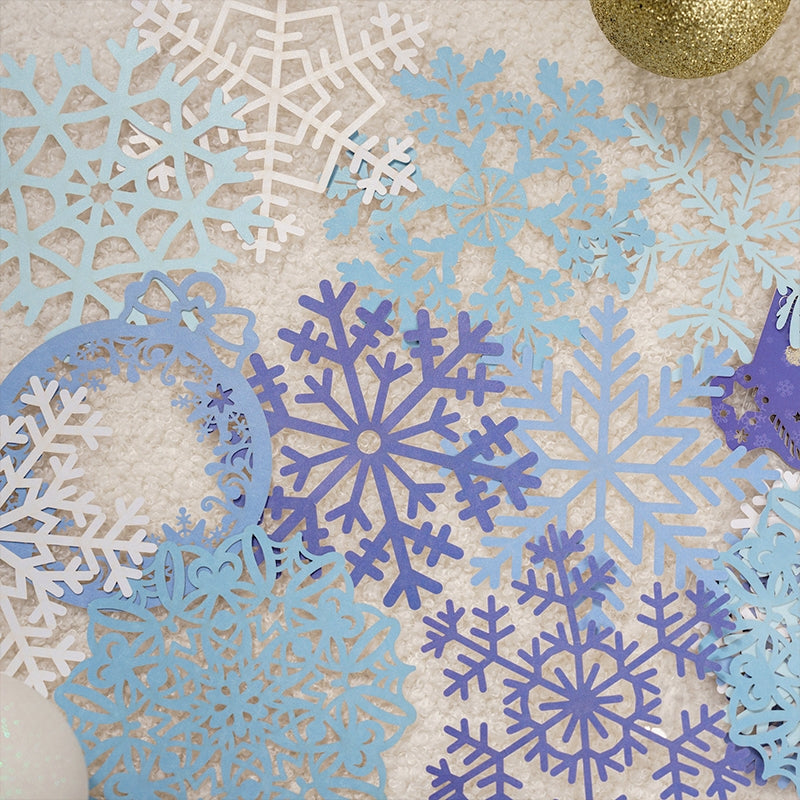 Christmas Lace Cutout Scrapbook Paper - Wreath, Forest, Snowflake, Gift b3