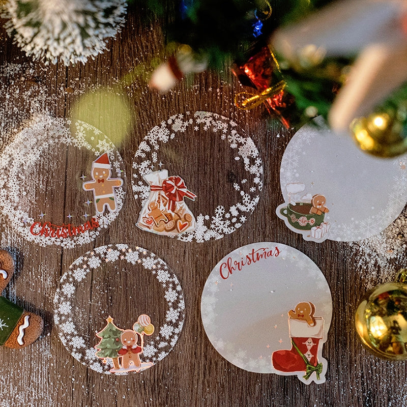 Christmas Laser Silver PET Background Stickers - Snowflakes, Snowmen, Reindeer b8