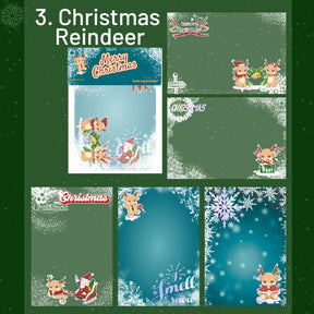 Christmas Laser Silver PET Background Stickers - Snowflakes, Snowmen, Reindeer sku-3