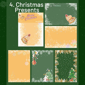 Christmas Laser Silver PET Background Stickers - Snowflakes, Snowmen, Reindeer sku-4