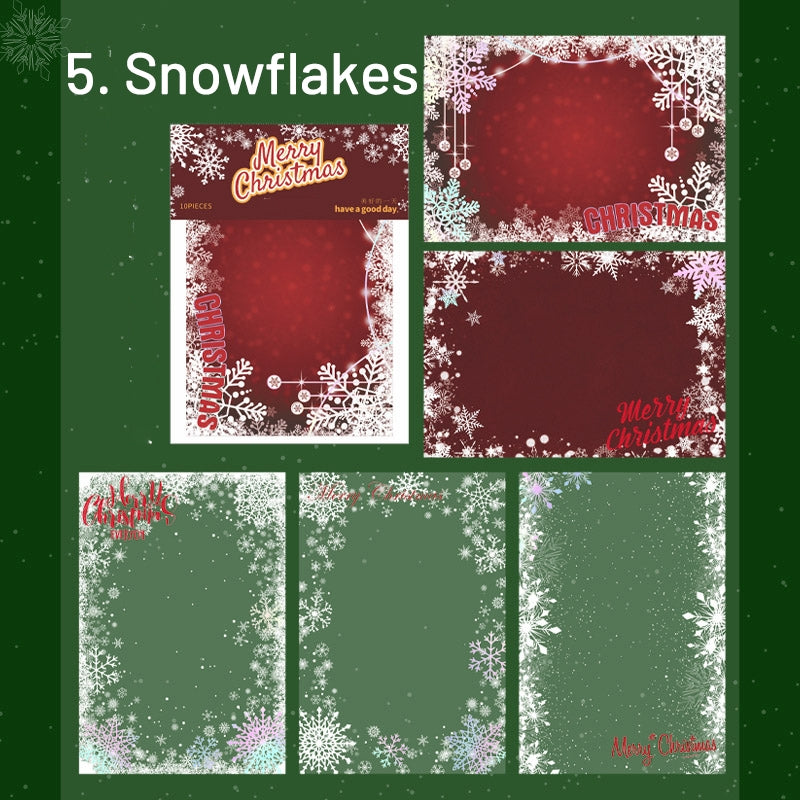 Christmas Laser Silver PET Background Stickers - Snowflakes, Snowmen, Reindeer sku-5