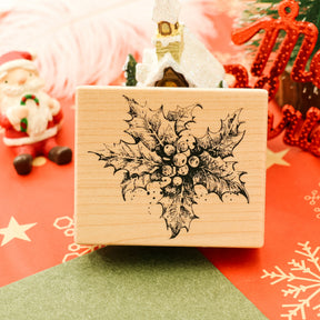 Christmas Leaves Rubber Stamp 1