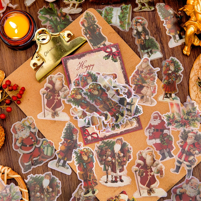 Christmas People Cartoon PET Stickers - Girl, Angel, Snowman, Santa Claus, Tree b
