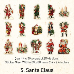 Christmas People Cartoon PET Stickers - Girl, Angel, Snowman, Santa Claus, Tree sku-3