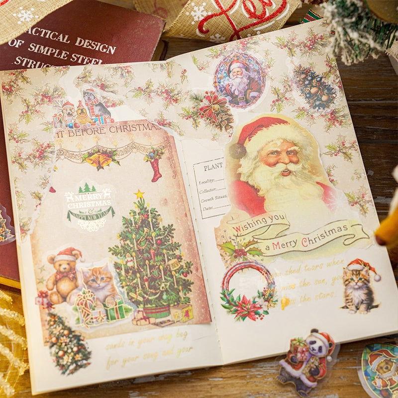 Christmas PET Hot Stamping Gold Stickers - Wreath, Food, Gift b5