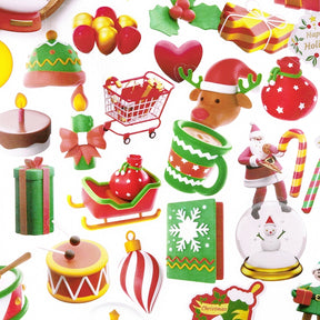 Christmas PET Stickers - Snowman, Gifts, Bells, Tree, Food b1