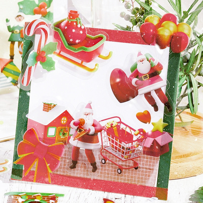 Christmas PET Stickers - Snowman, Gifts, Bells, Tree, Food b
