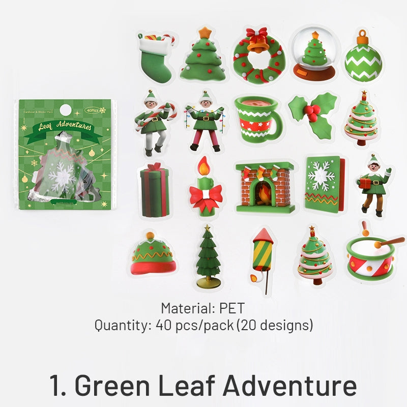Christmas PET Stickers - Snowman, Gifts, Bells, Tree, Food sku-1