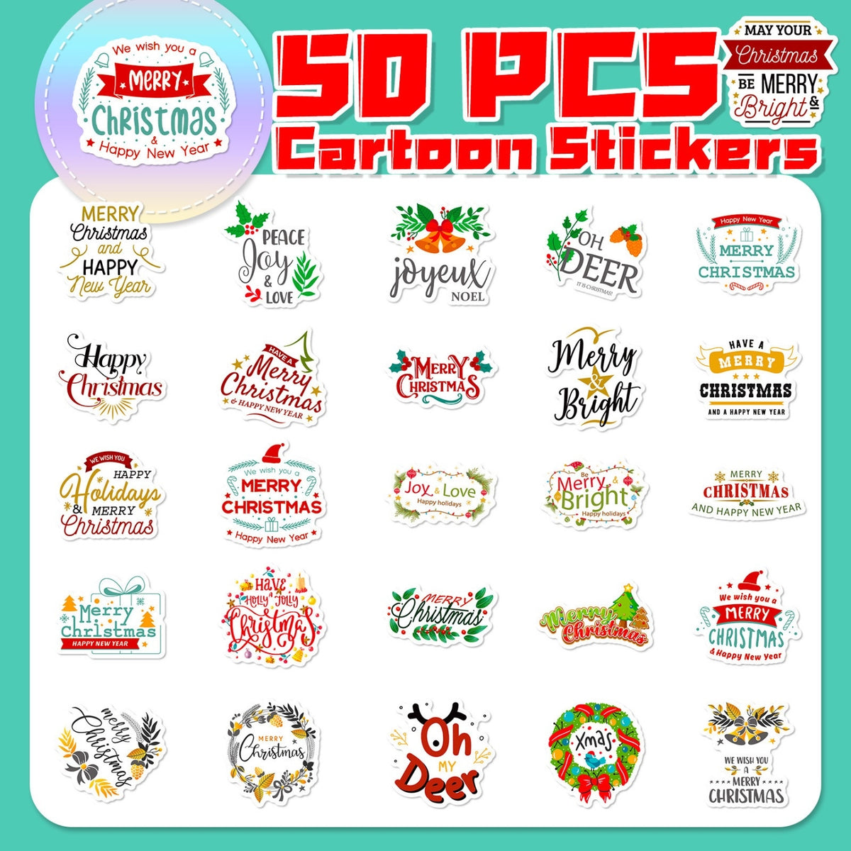 Christmas Phrases Decorative Stickers4