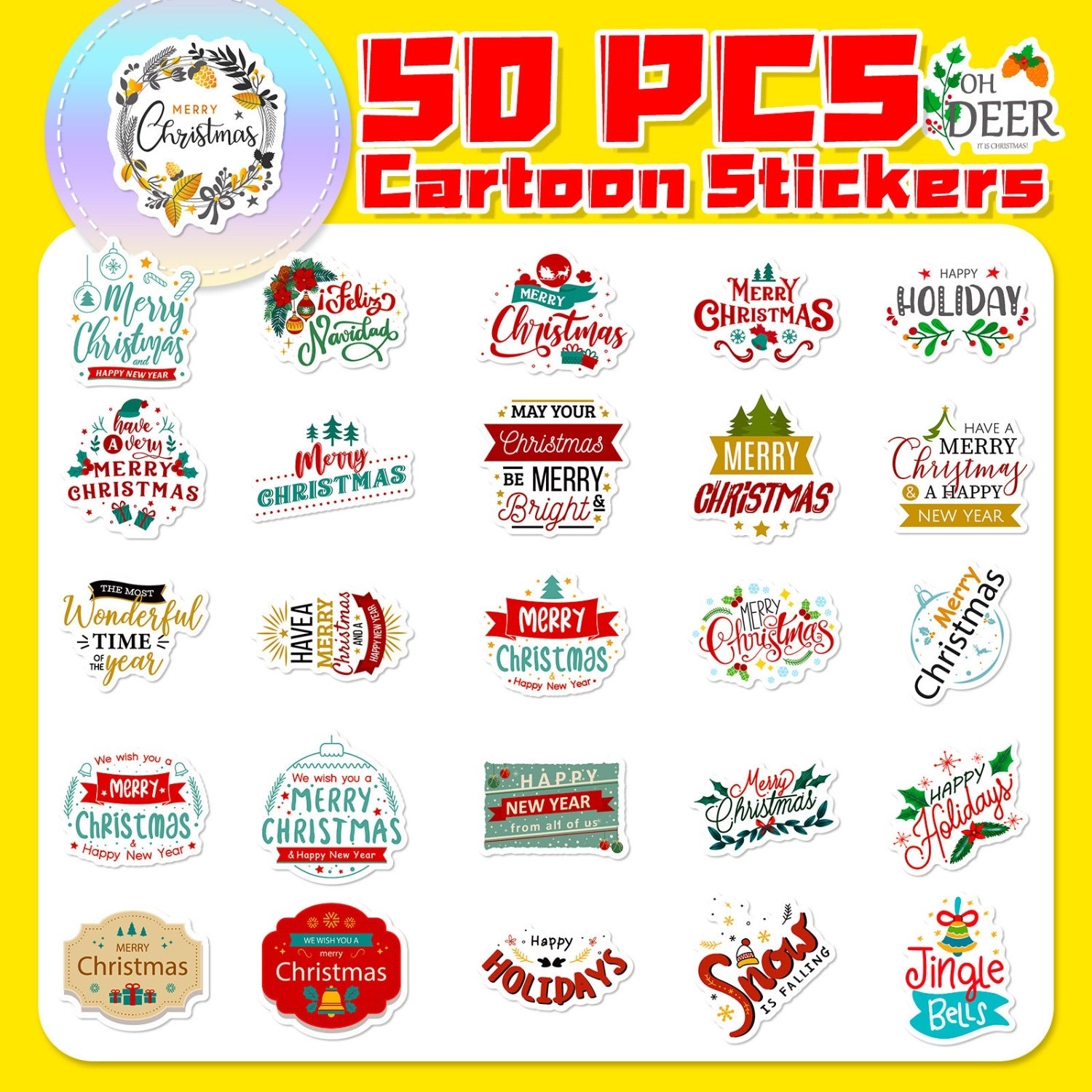 Christmas Phrases Decorative Stickers5