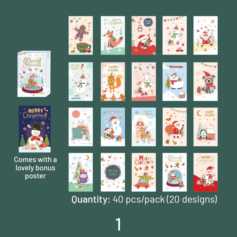 Christmas Poster Washi and Coated Paper Sticker sku-1