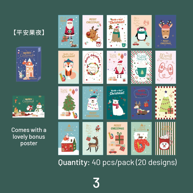Christmas Poster Washi and Coated Paper Sticker sku-3