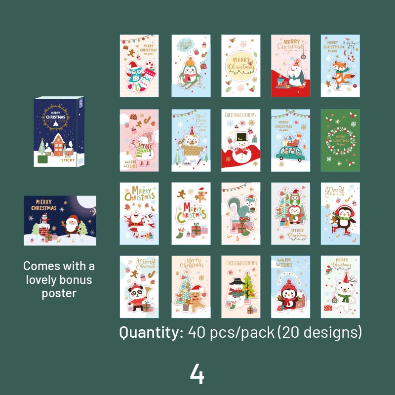 Christmas Poster Washi and Coated Paper Sticker sku-4