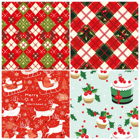 Christmas Red And Green Plaid Decorative Paper4