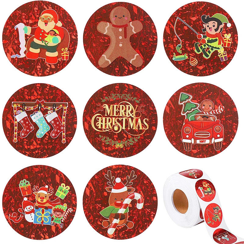 Christmas Red Gift Sealing Stickers a