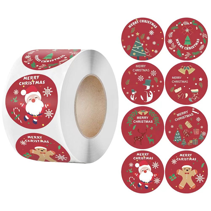 Christmas Red Gift Tag Stickers b1