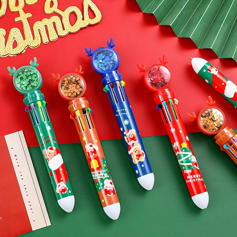 Christmas Reindeer 10-Color Ballpoint Pens a