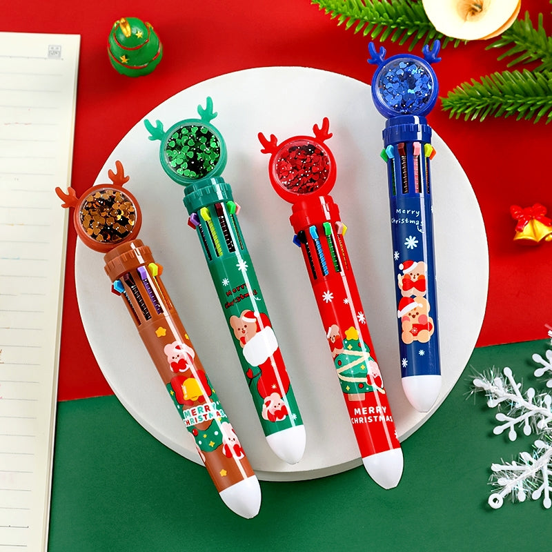 Christmas Reindeer 10-Color Ballpoint Pens b2