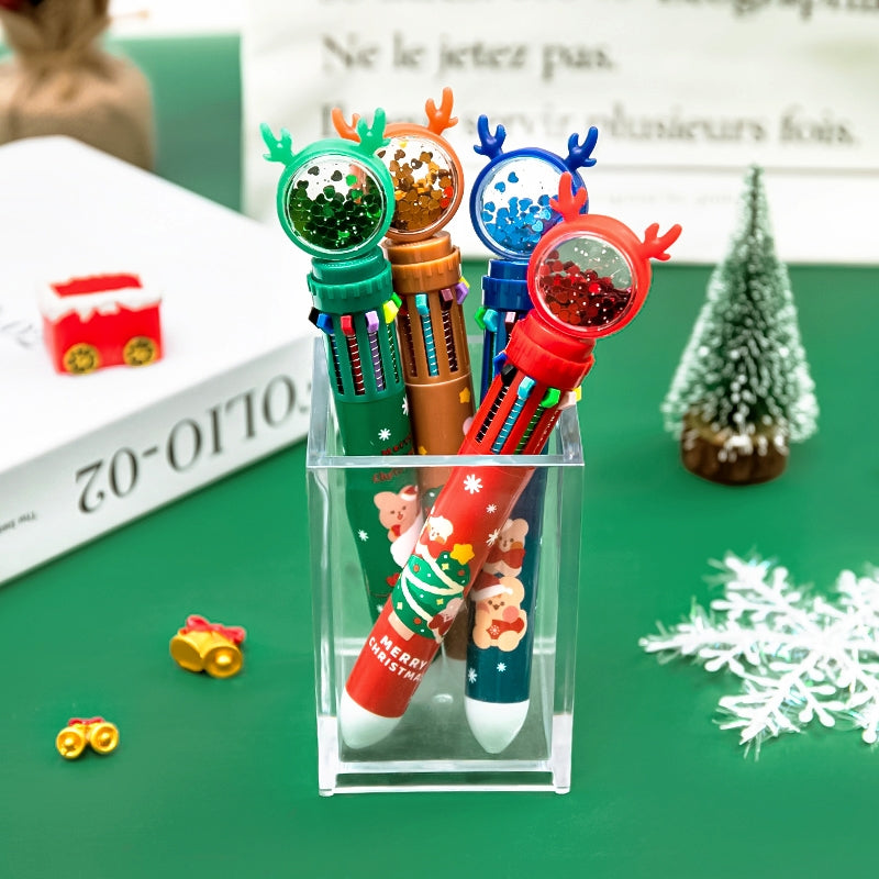Christmas Reindeer 10-Color Ballpoint Pens b