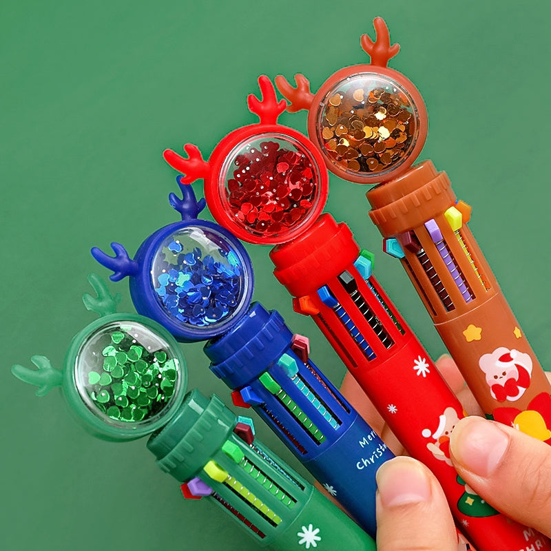 Christmas Reindeer 10-Color Ballpoint Pens c2