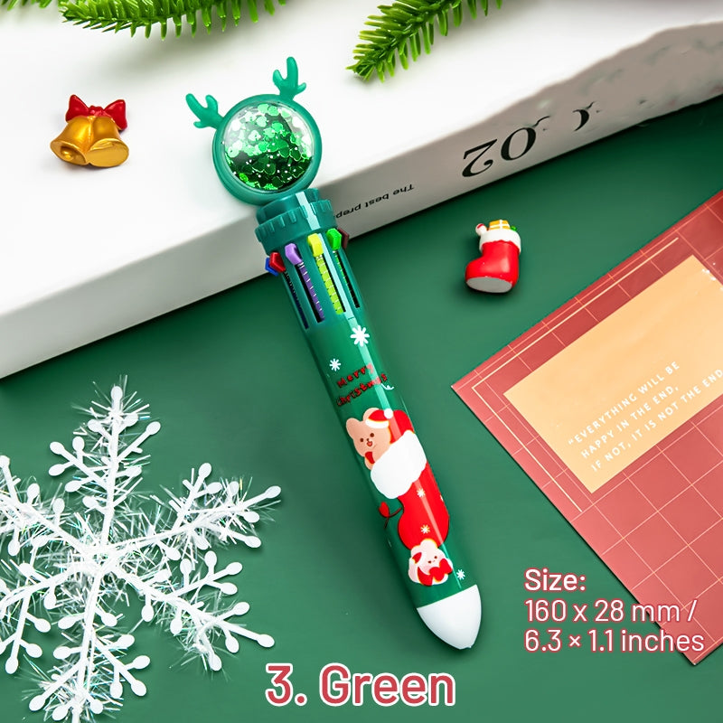 Christmas Reindeer 10-Color Ballpoint Pens sku-3