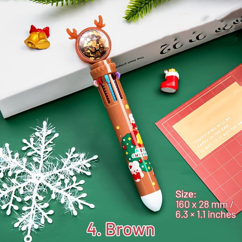 Christmas Reindeer 10-Color Ballpoint Pens sku-4