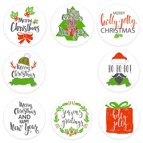 Christmas Roll Kraft Self-Adhesive Stickers a