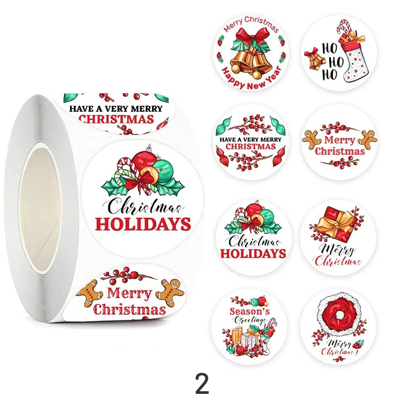 Christmas Roll Kraft Self-Adhesive Stickers sku-2