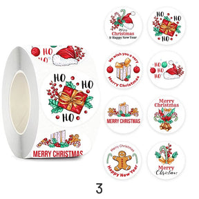 Christmas Roll Kraft Self-Adhesive Stickers sku-3