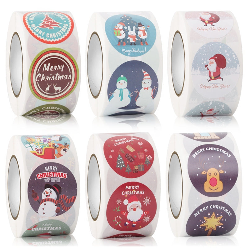 Christmas Rolled Adhesive Labels Stickers a