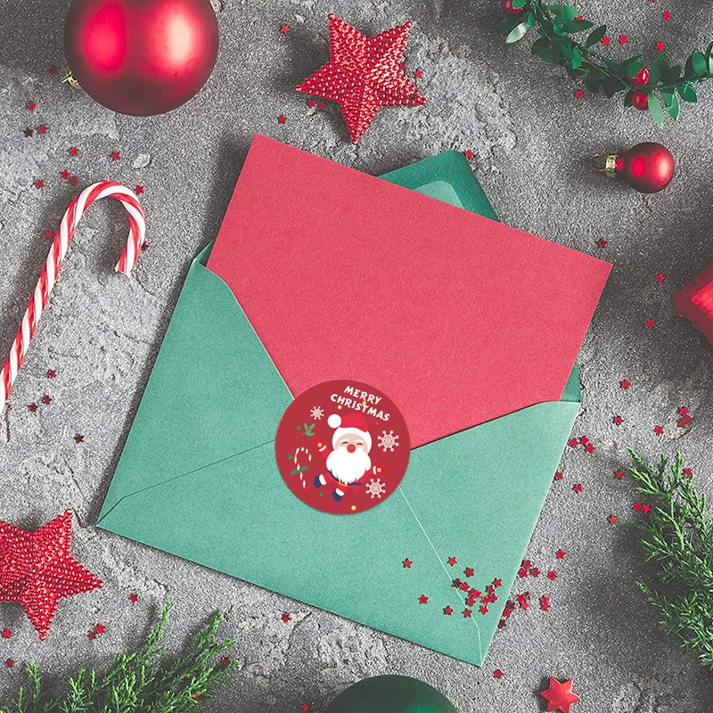 Christmas Rolled Adhesive Labels Stickers b2