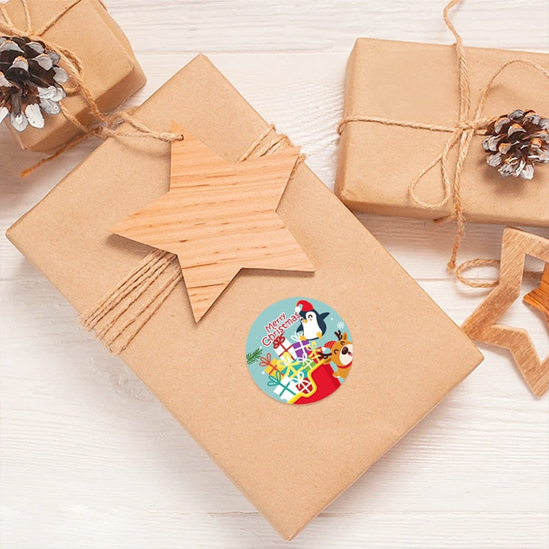 Christmas Rolled Adhesive Labels Stickers b3