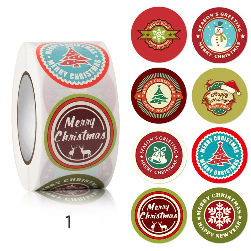 Christmas Rolled Adhesive Labels Stickers sku-1