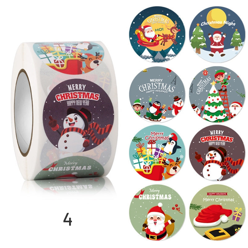 Christmas Rolled Adhesive Labels Stickers sku-4