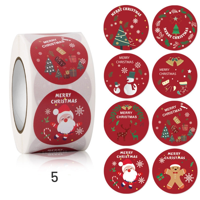 Christmas Rolled Adhesive Labels Stickers sku-5