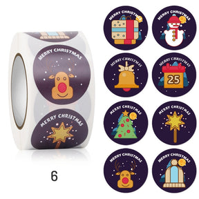 Christmas Rolled Adhesive Labels Stickers sku-6