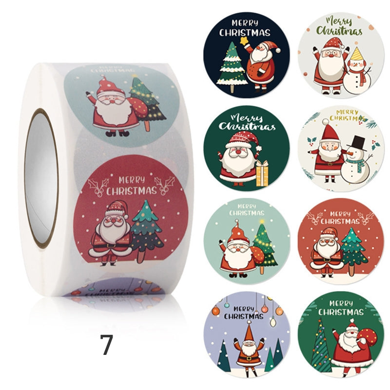 Christmas Rolled Adhesive Labels Stickers sku-7