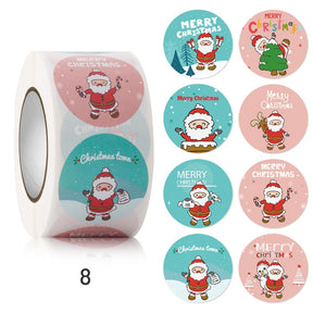 Christmas Rolled Adhesive Labels Stickers sku-8