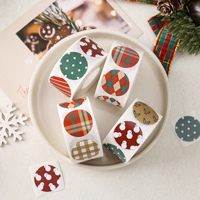 Christmas Round Basic Seal Stickers a