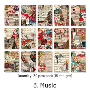 Christmas Scrapbook Paper - Music, Stationery, Poster, Santa Claus sku-3