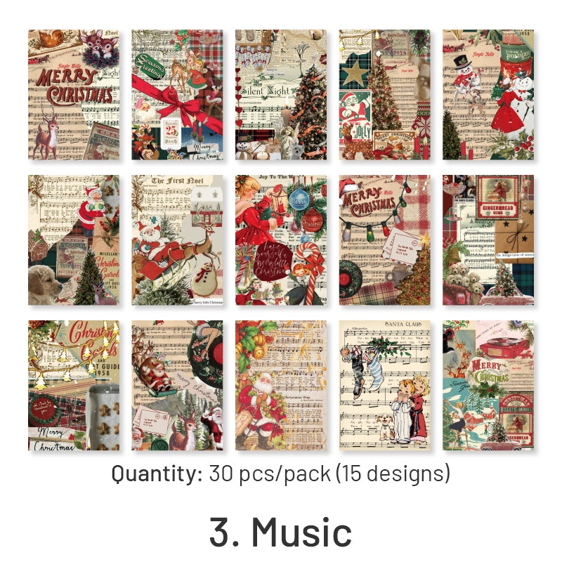 Christmas Scrapbook Paper - Music, Stationery, Poster, Santa Claus sku-3