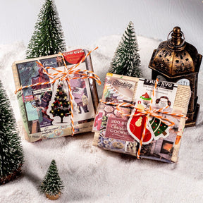Christmas Scrapbook Paper Book - Poster, Music, Stamp, Santa Claus, Story b4